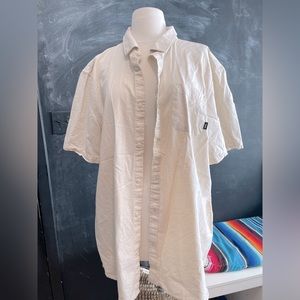 Vans XL cream/beige short sleeve button down shirt.